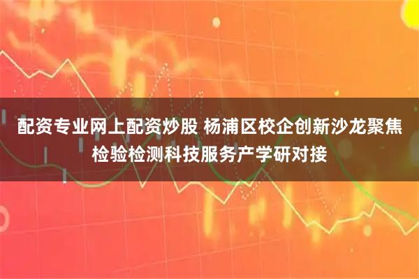 配资专业网上配资炒股 杨浦区校企创新沙龙聚焦检验检测科技服务产学研对接